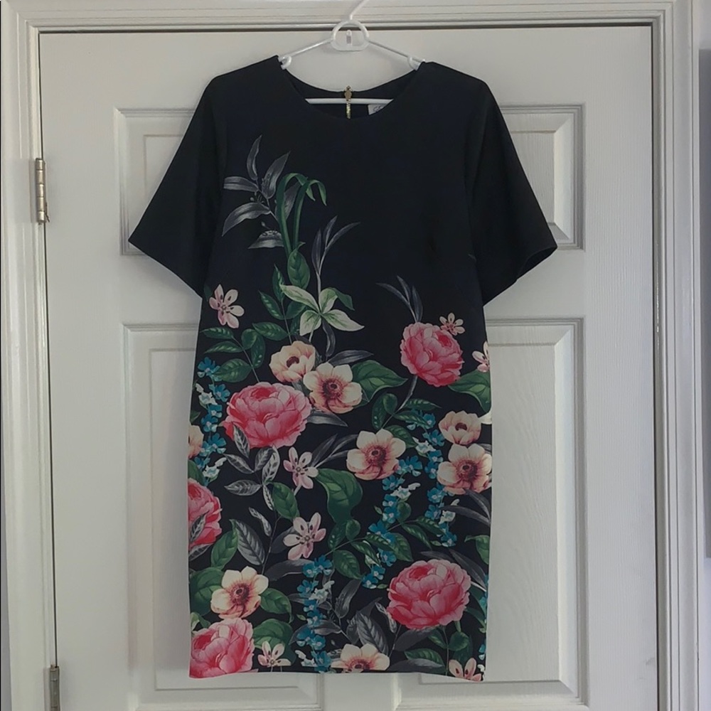 Eliza J navy/floral mini dress-4